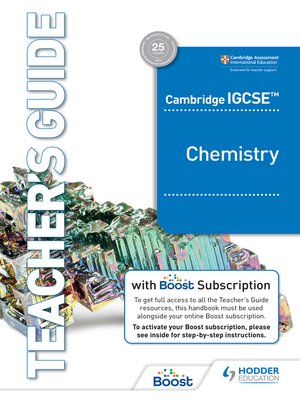 cover image of Cambridge IGCSE&#8482; Chemistry Teacher's Guide with Boost Subscription Booklet
